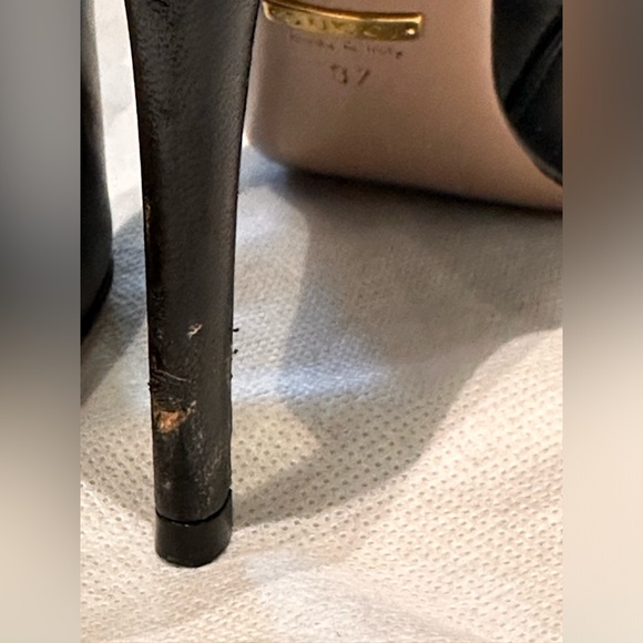 AUTH GUCCI Black Leather Studded Coline Booties Size 37 or 6-6.5 US - Picture 5 of 9